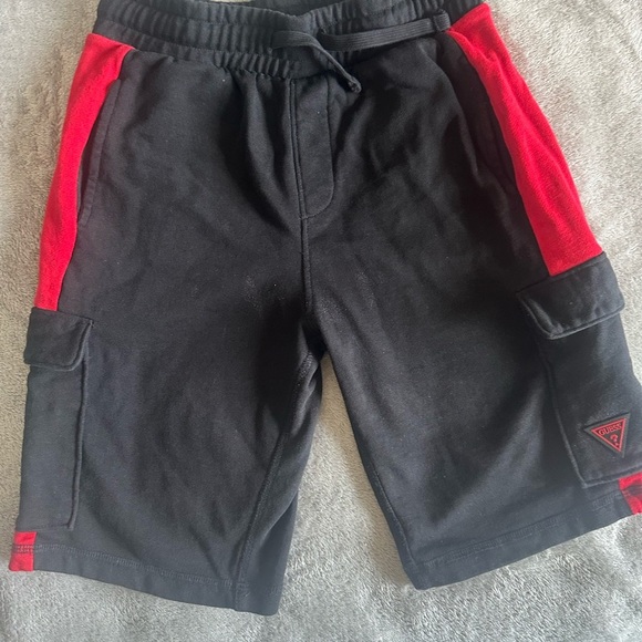 Guess Big Kids Black and Red Cargo Shorts - Picture 1 of 4